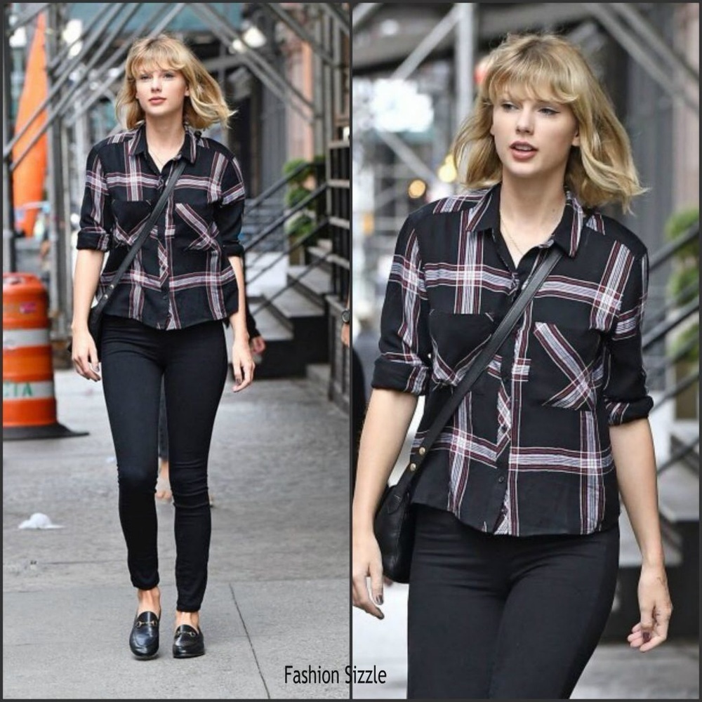 Rails ‘Dylan’ Button-Down Shirt in “Jet White & Ruby Red” Size Small ASO T Swift